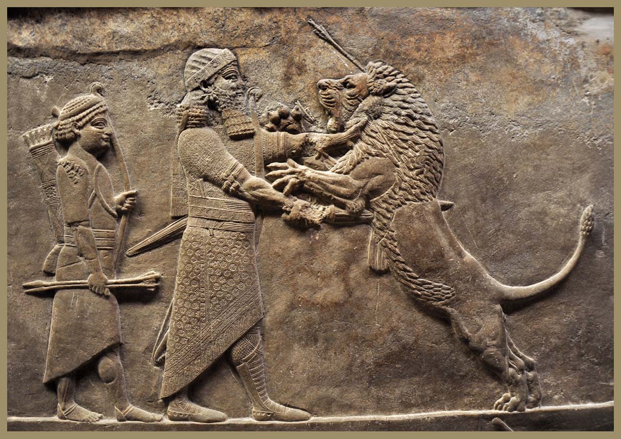 Assurbanipal matando un leon-Pal Assurbanipal Ninive-British Museum 11